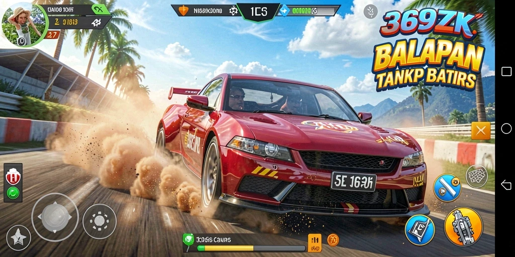 Screenshot gameplay 369ZK menampilkan aksi balapan yang mendebarkan.
