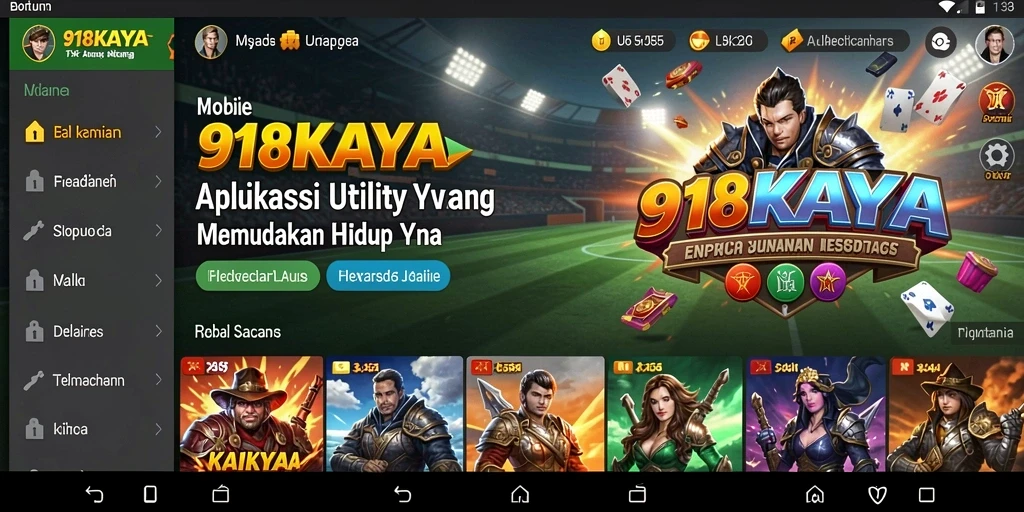 Tampilan antarmuka 918KAYA yang intuitif dan mudah digunakan.