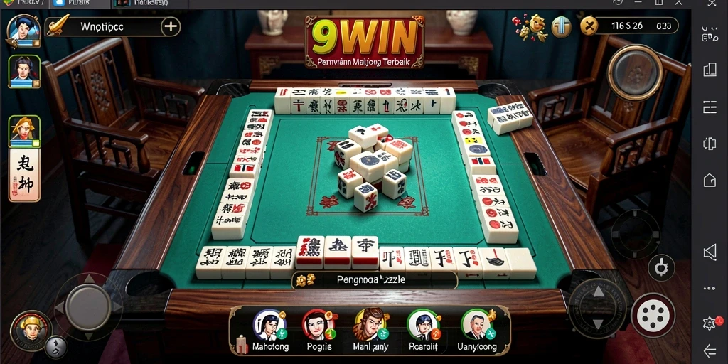 Screenshot utama 9WIN menunjukkan tampilan gameplay Mahjong yang seru.