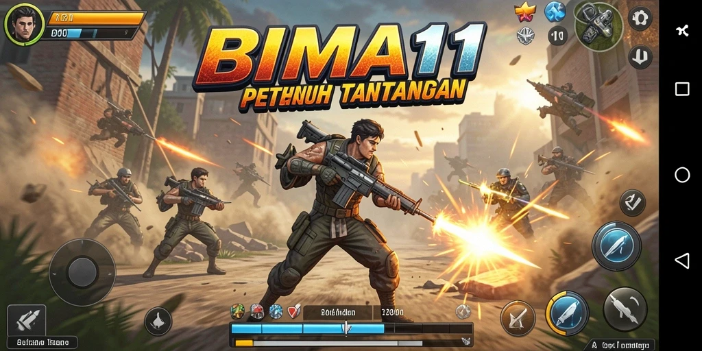Screenshot BIMA11 menampilkan gameplay aksi yang intens.