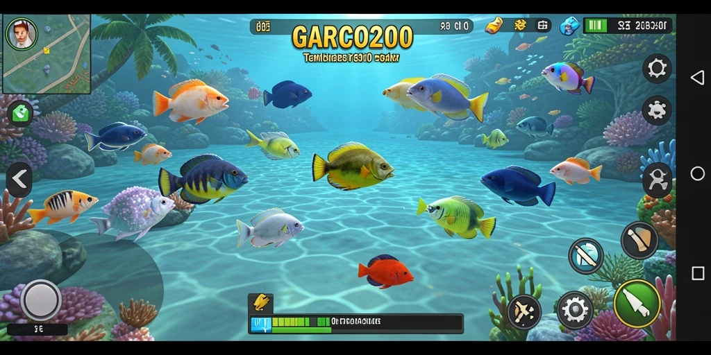 Screenshot aksi menembak ikan yang seru di GARCO200.