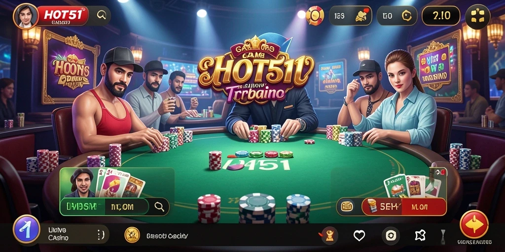 Tampilan gameplay Live Casino HOT51 dengan dealer langsung yang profesional.