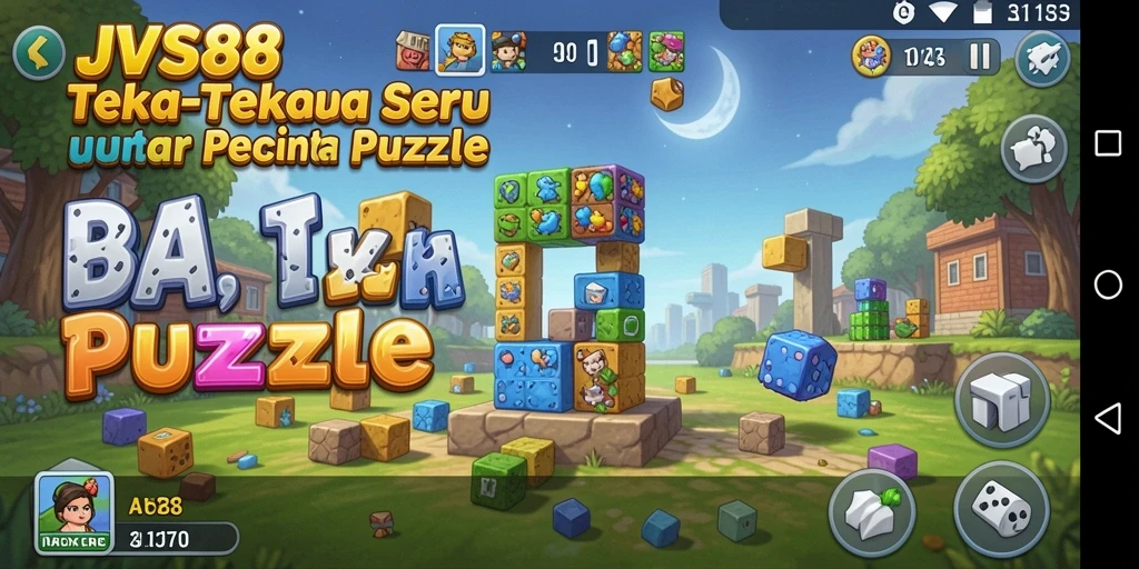 Screenshot utama JVS88 menunjukkan gameplay Puzzle yang menantang dan seru.