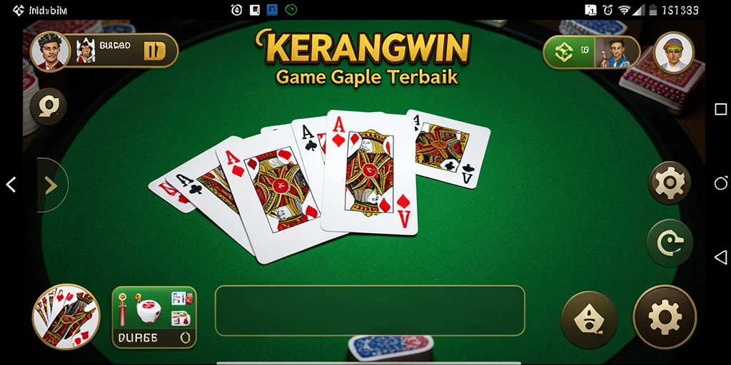 Tampilan gameplay seru Gaple dalam KERANGWIN.