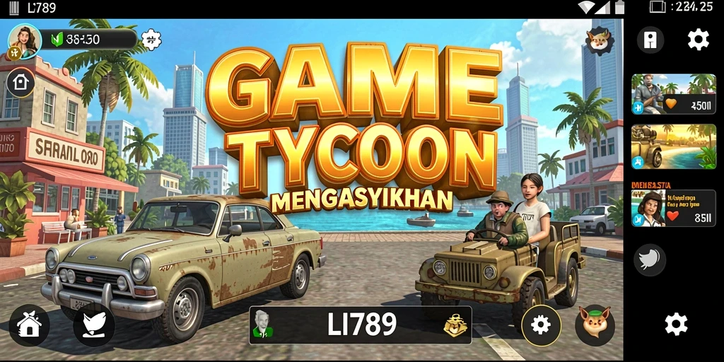 Screenshot permainan LI789 menampilkan pengelolaan bisnis yang seru.