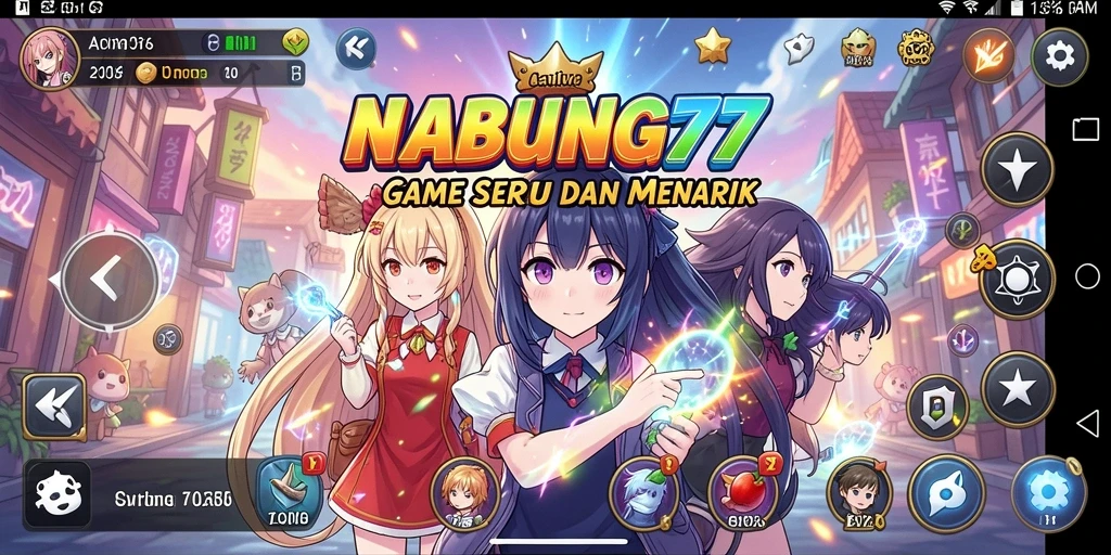 Tampilan seru dan warna-warni dari gameplay NABUNG77.