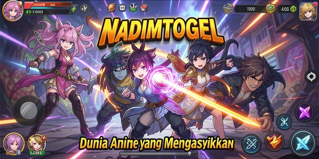 Screenshot gameplay NADIMTOGEL yang menakjubkan dengan karakter anime.