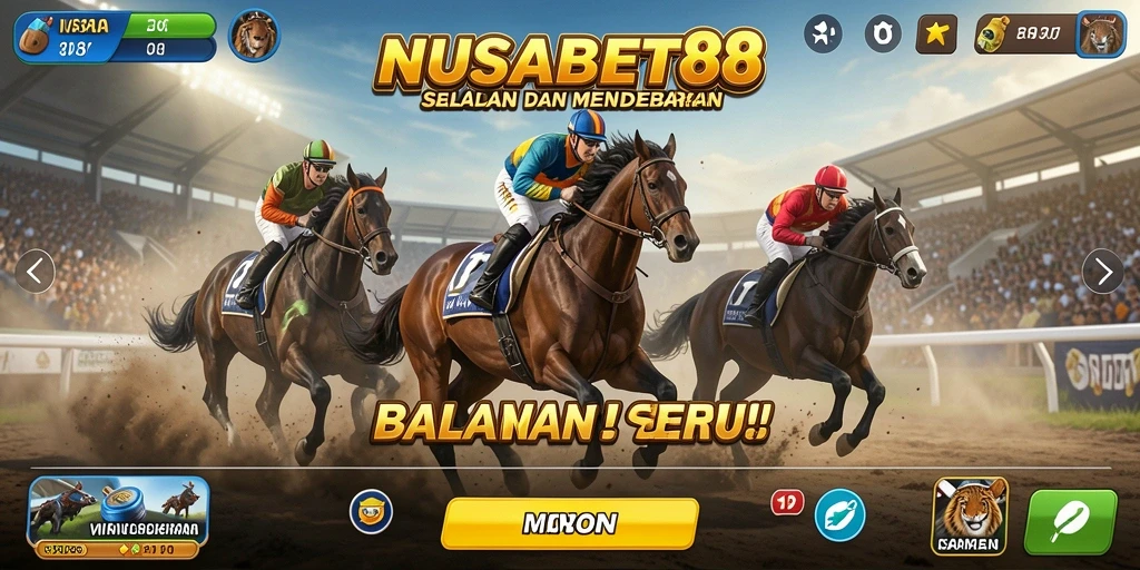 Screenshot gameplay NUSABET88 menampilkan balapan kompetitif dengan grafik yang luar biasa.