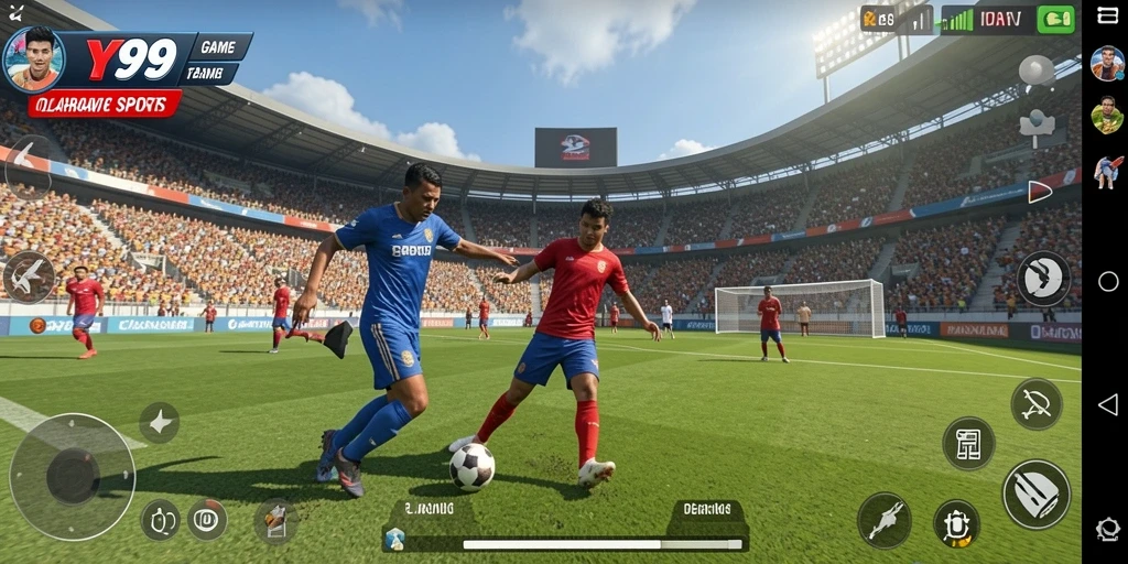 Tampilan gameplay Y89 yang seru dengan aksi olahraga yang menegangkan.